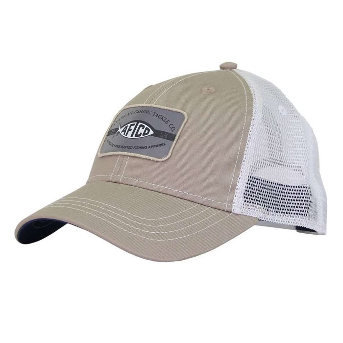 Patch Trucker Hat in Khaki by AFTCO