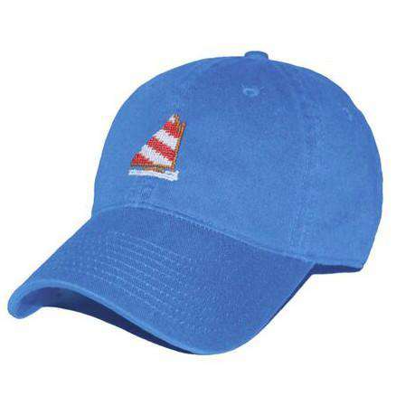 Rainbow Fleet Needlepoint Hat in Royal Blue by Smathers & Branson