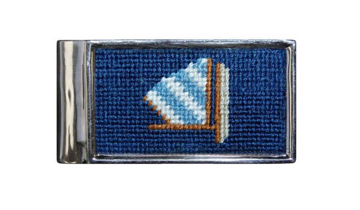 Rainbow Fleet Needlepoint Money Clip by Smathers & Branson