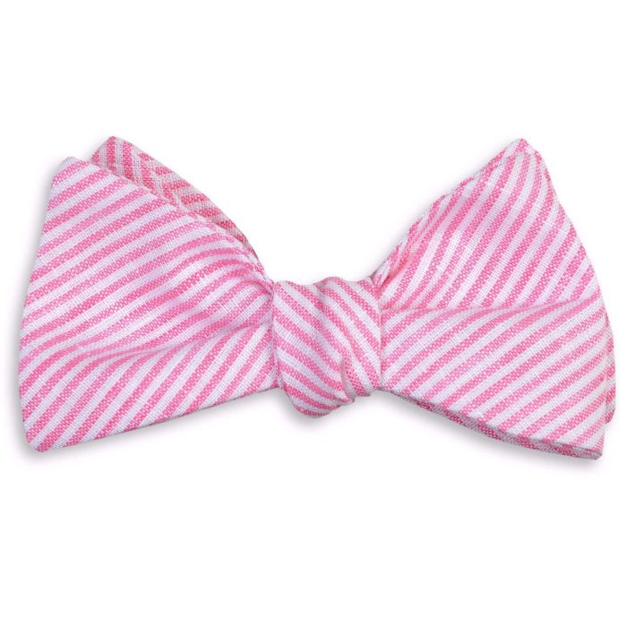 Riverfront Linen Bow Tie in Pink by High Cotton