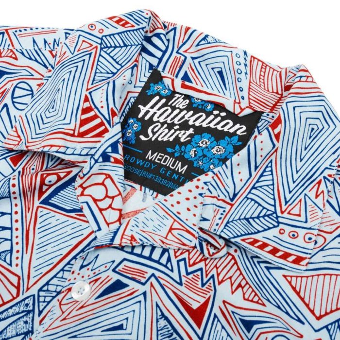 Rad Patriot Hawaiian Shirt in White by Rowdy Gentleman