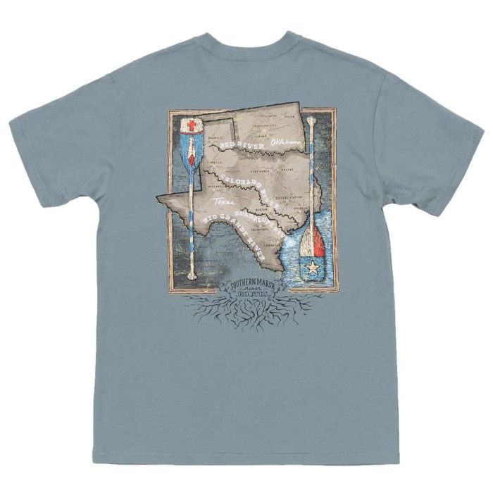 River Route Collection - Texas & Oklahoma Tee in Burnt Sage by Southern Marsh