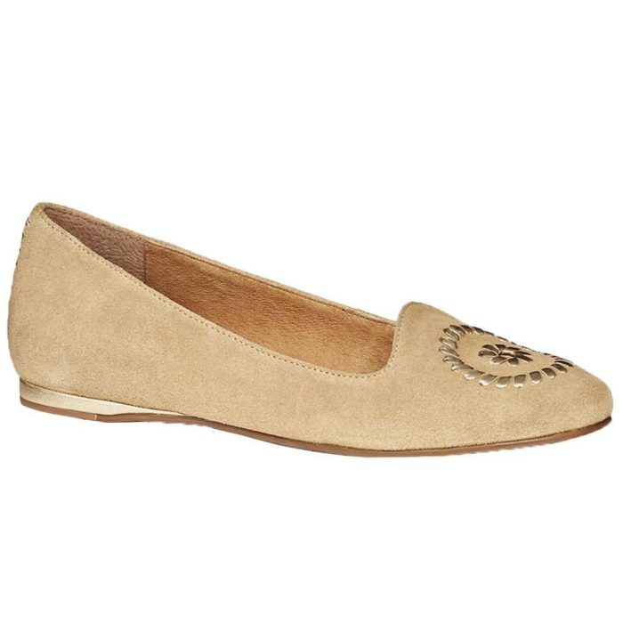 Rebecca Suede Flat in Sand by Jack Rogers