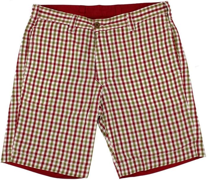 Reversible Shorts in Garnet Madras and Solid by Olde School Brand