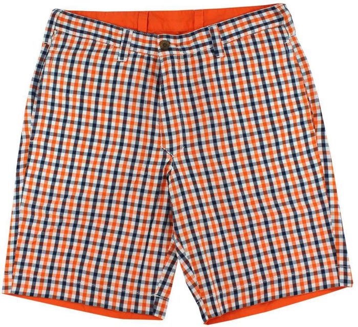 Reversible Shorts in Orange and Navy Madras and Solid by Olde School Brand