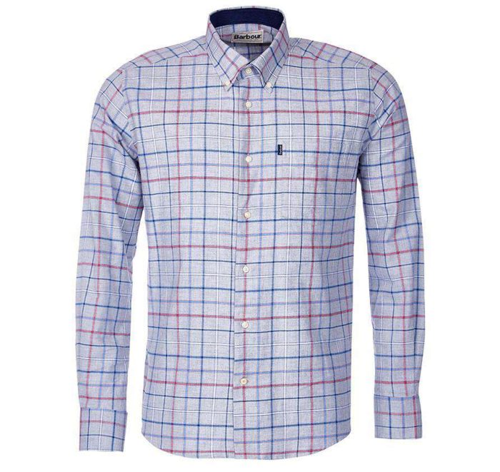 Ronald Tailored Fit Button Down in Grey Marl by Barbour