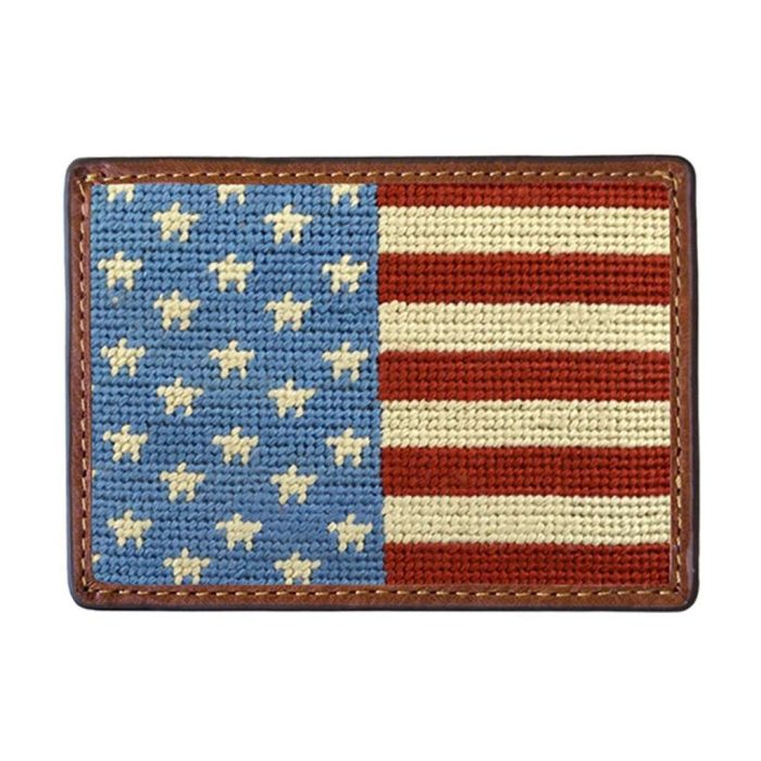 Stars and Stripes Needlepoint Credit Card Wallet by Smathers & Branson