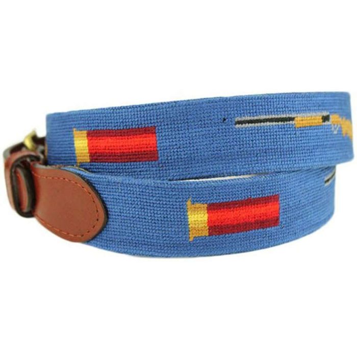 Shotgun and Shell Needlepoint Belt by Smathers & Branson