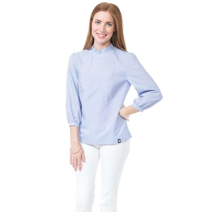 Scarlett Blouse in Blue and White by Southern Proper