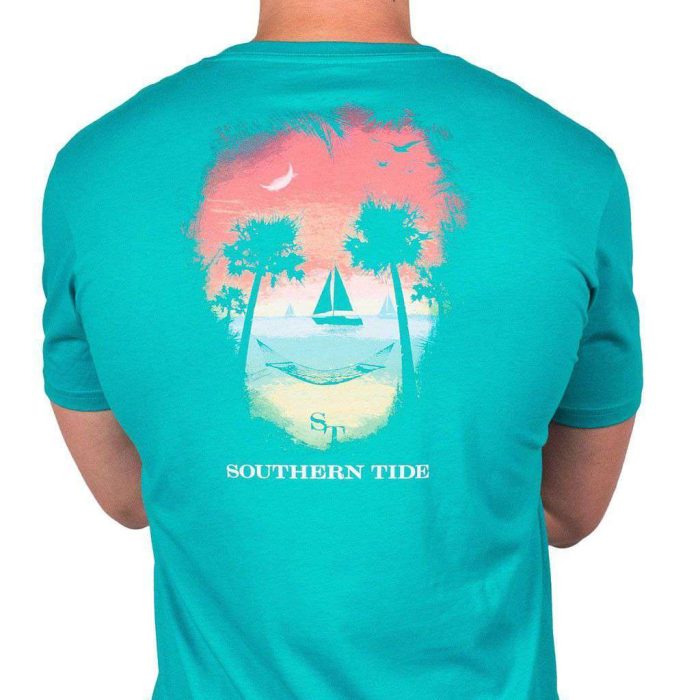 Skull Beach Tee in Tidewater by Southern Tide