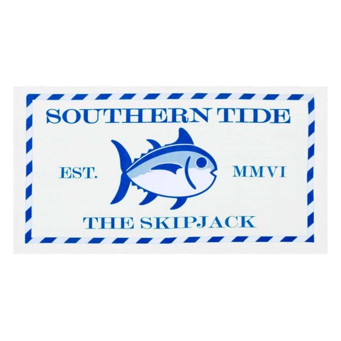 Skipjack Beach Towel in White by Southern Tide