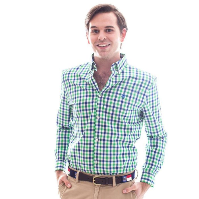 Shoals Club Button Down Shirt in Green Check by Bald Head Blues