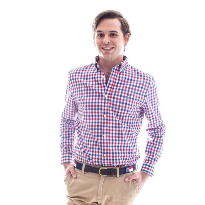 Shoals Club Button Down Shirt in Red Check by Bald Head Blues