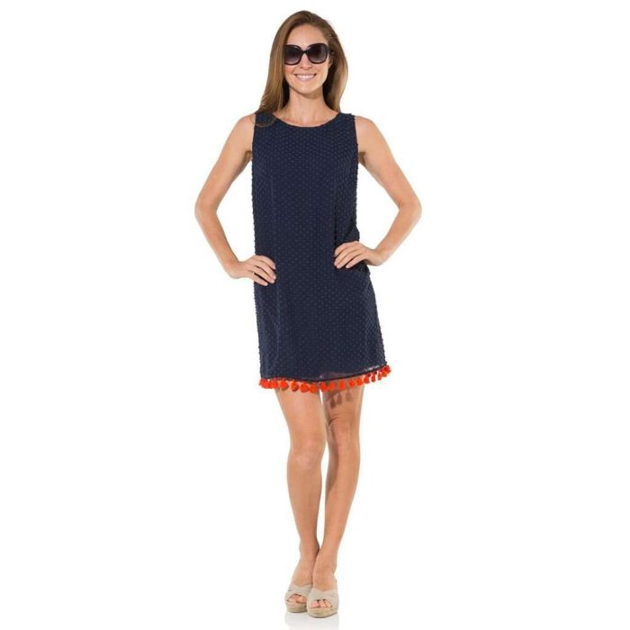 Swiss Dot Dress in Navy by Sail to Sable