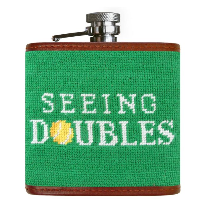 Seeing Doubles Needlepoint Flask by Smathers & Branson