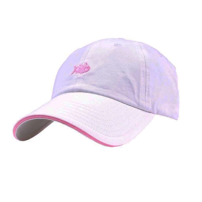 Skipjack Hat in White with Smoothie Pink by Southern Tide