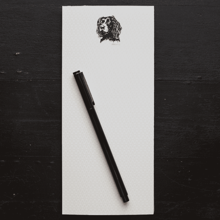 Spaniel Long Note Pad by Ancesserie