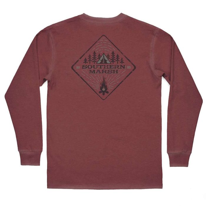 SEAWASH™ Long Sleeve Tent Tee in Crimson by Southern Marsh