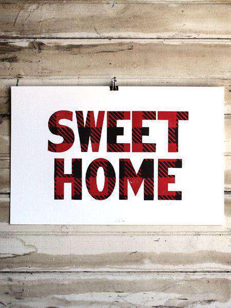 Sweet Mountain Home Hand Pressed Print by The Old Try