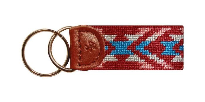 Santa Fe Needlepoint Key Fob in Rust by Smathers & Branson