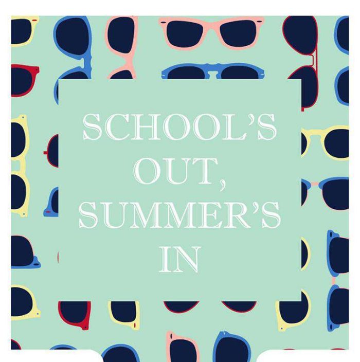 School's Out Summer's In Can Holder in Aqua by Southern Proper