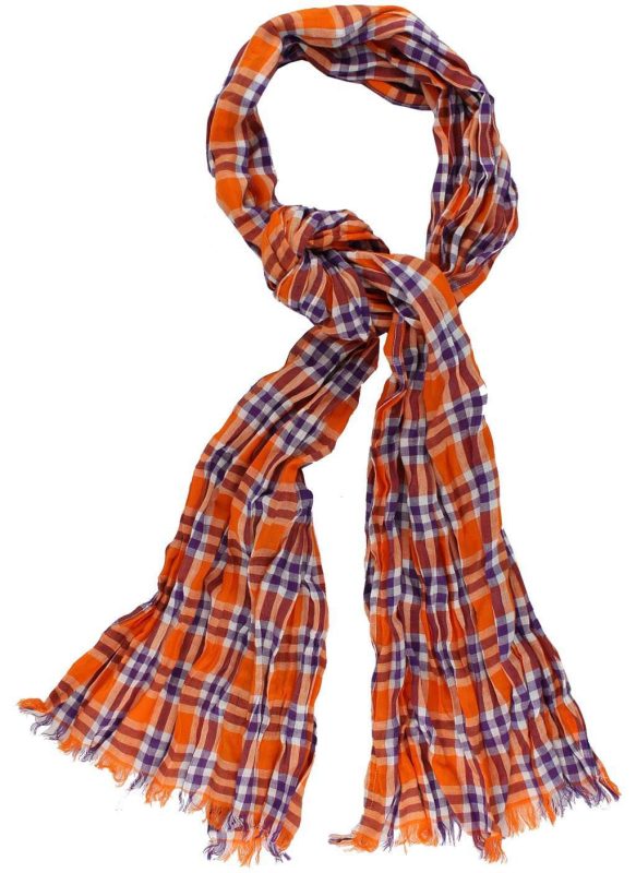 Scarf in Purple and Orange Madras by Olde School Brand