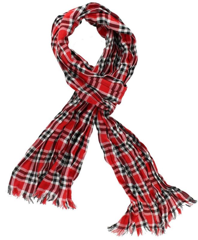 Scarf in Red and Black Madras by Olde School Brand