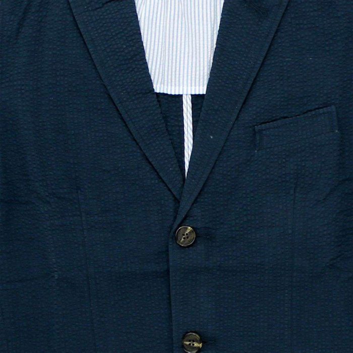 Spinnaker Seersucker Blazer in Navy by Castaway Clothing