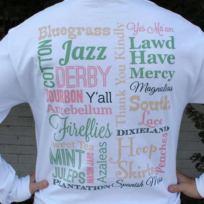 Southern Sayings Long Sleeve Tee in White by Lauren James