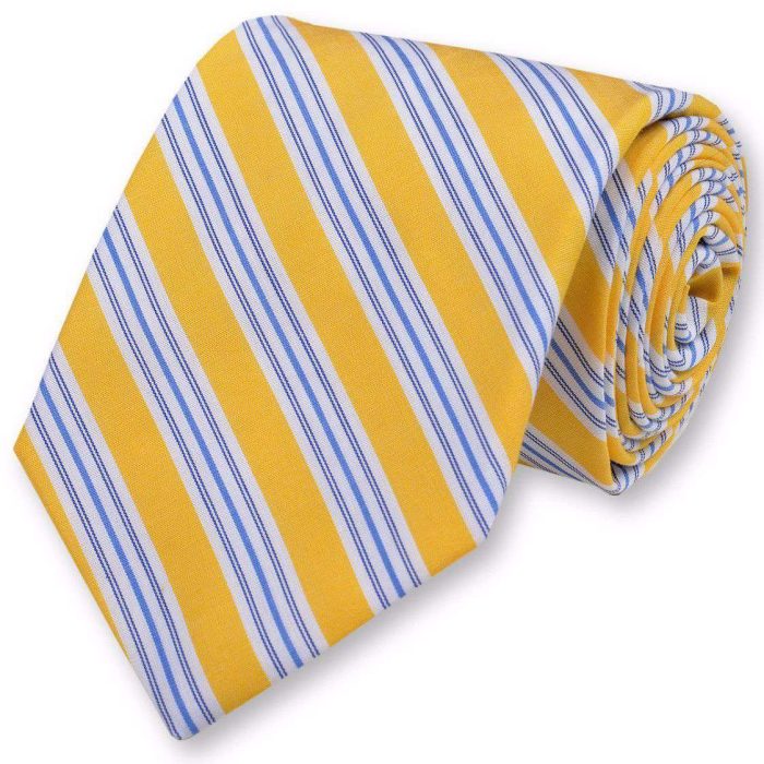 Spinnaker Stripe Necktie in Yellow by High Cotton