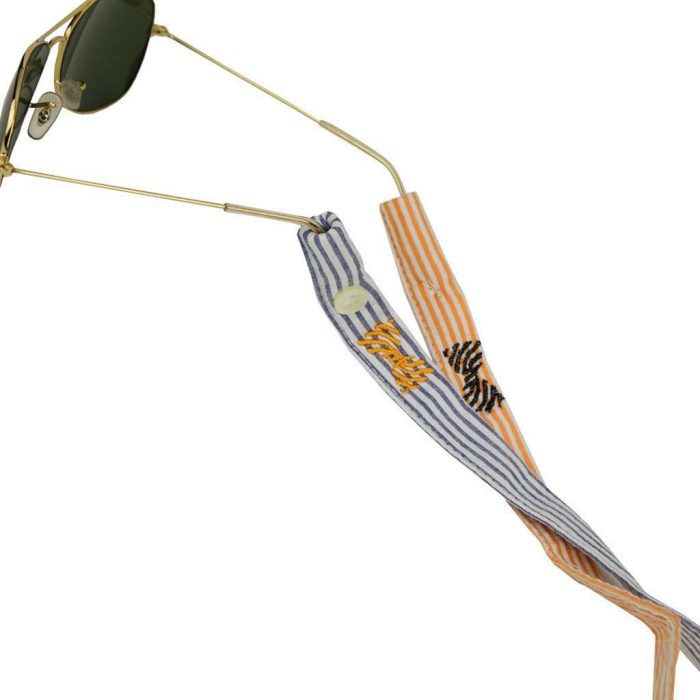 Sunglass Straps in Orange Seersucker and The Nicol by Fraternity Collection