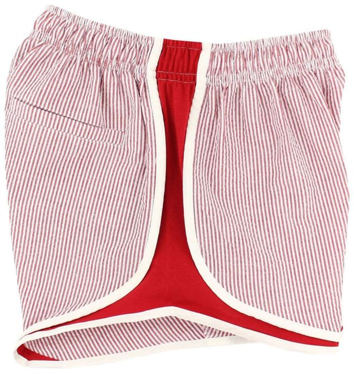 Shorties Shorts in Red Seersucker by Lauren James
