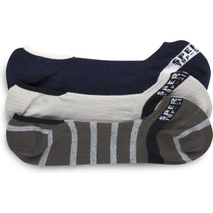 Striped Signature Sperry Socks 3 Pack in Charcoal by Sperry