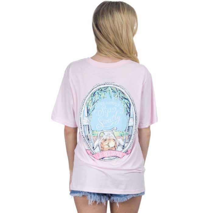Sip Sweetly Tee in Pink by Lauren James
