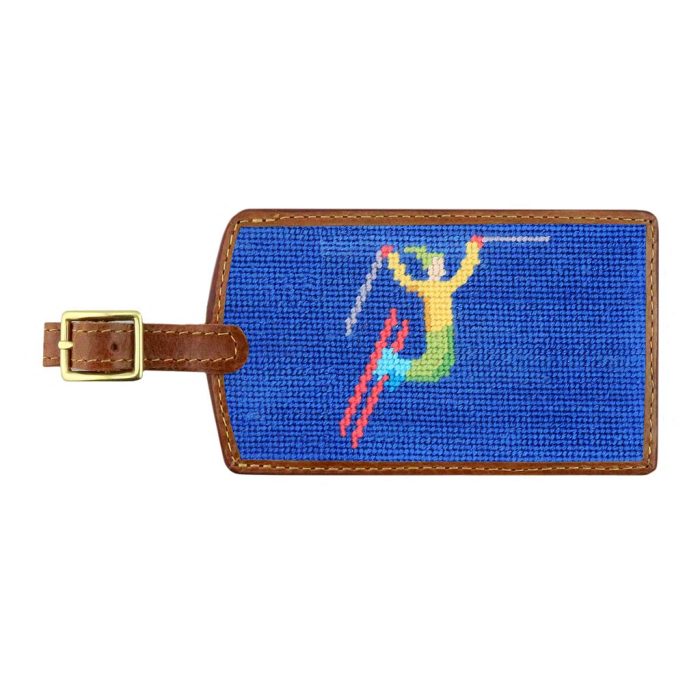 Ski Tricks Needlepoint Luggage Tag by Smathers & Branson