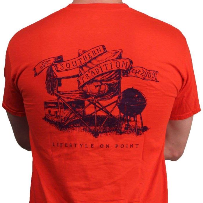 SPC Tradition Tee in Orange and Purple by Southern Point Co.