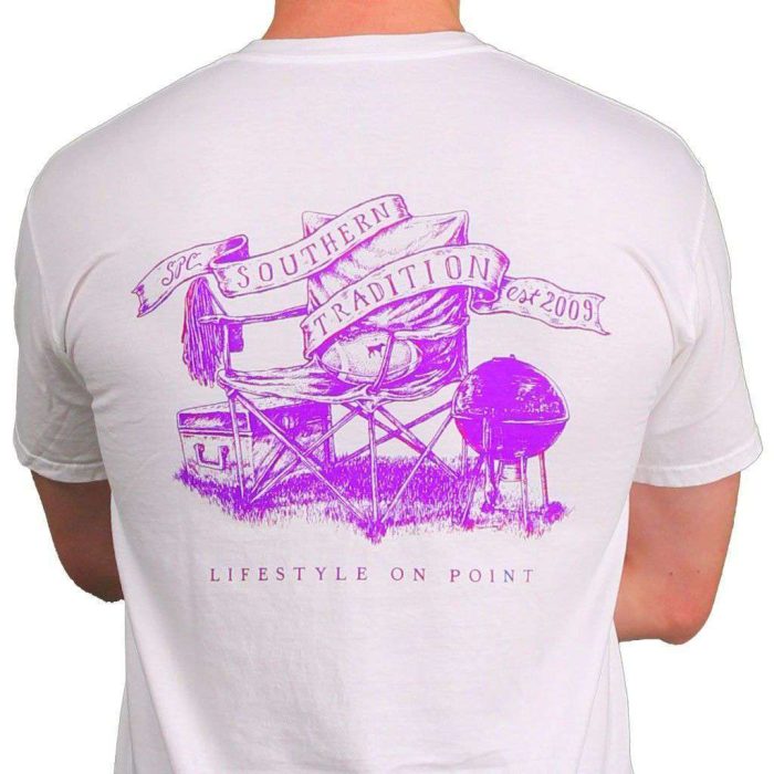 SPC Tradition Tee in White and Purple by Southern Point Co.