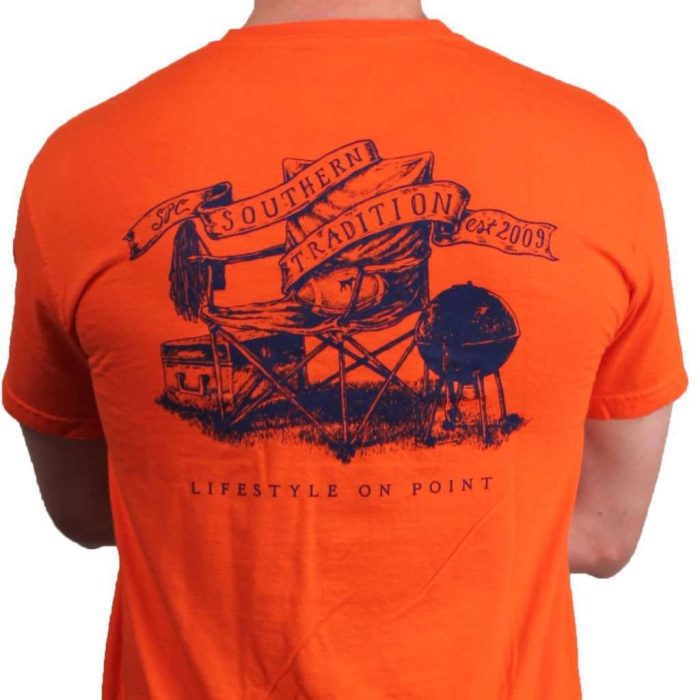 SPC Tradition Tee in Orange and Blue by Southern Point Co.