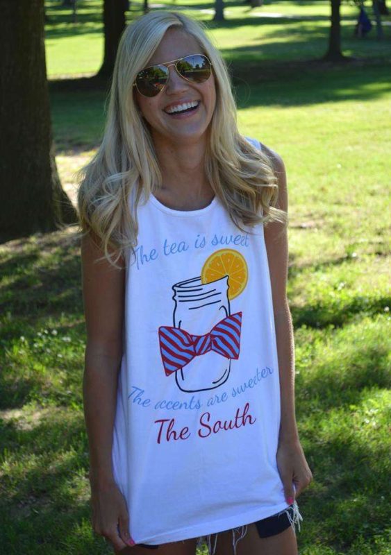 Sweet Tea Tank Top in White by Lauren James