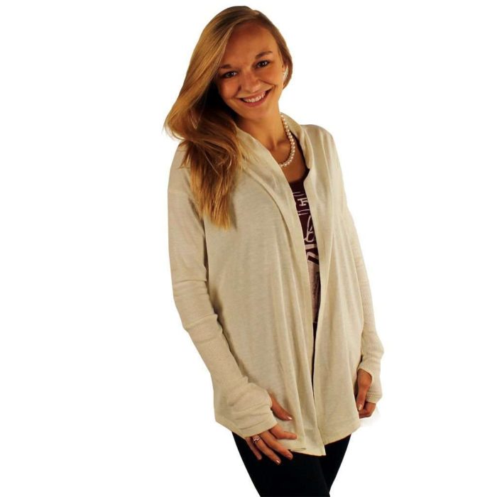 Smitten Wrap Cardigan in Cream by Geneologie
