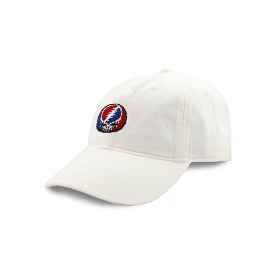 Steal Your Face Needlepoint Hat in White by Smathers & Branson
