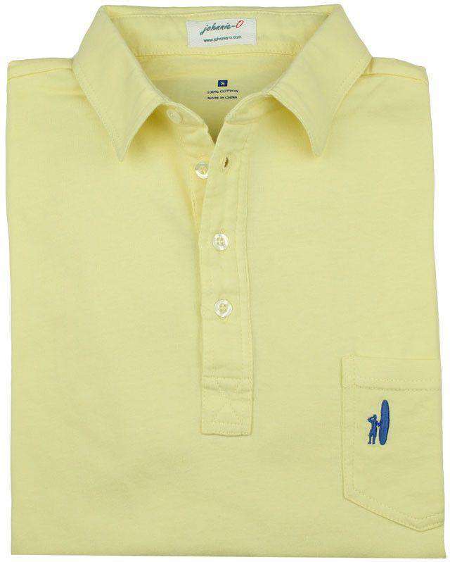 The 4-Button Polo in Lemon Ice Yellow by Johnnie-O
