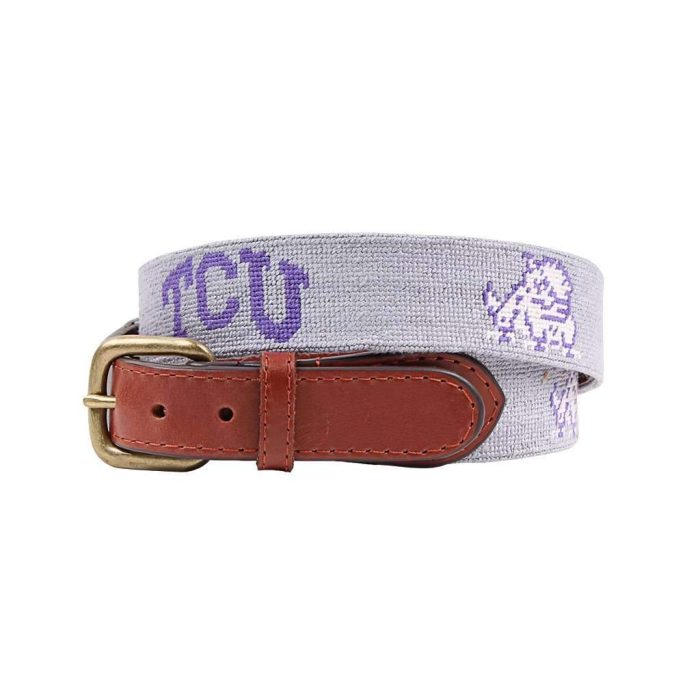Texas Christian University Needlepoint Belt by Smathers & Branson