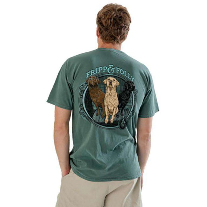 Three Dogs Tee in Seafoam Green by Fripp & Folly