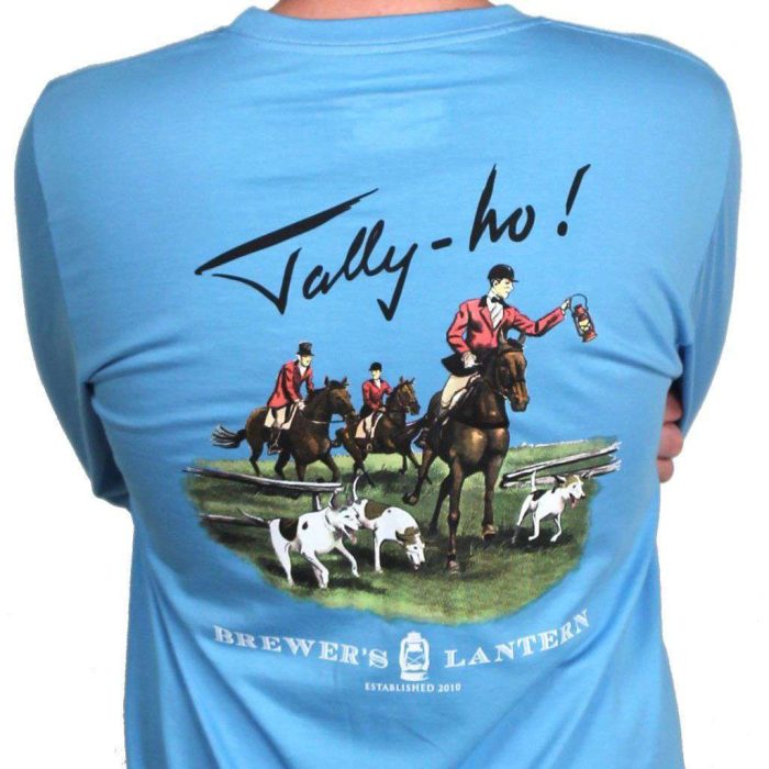 Tally Ho Fox Hunt Long Sleeve in Dusty Blue by Brewer's Lantern