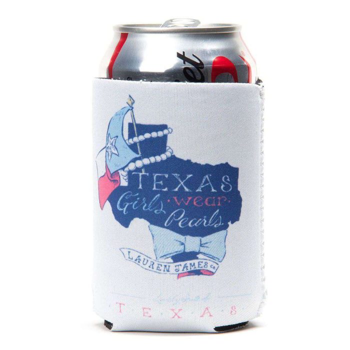 Texas Girls Wear Pearls Can Holder in White by Lauren James