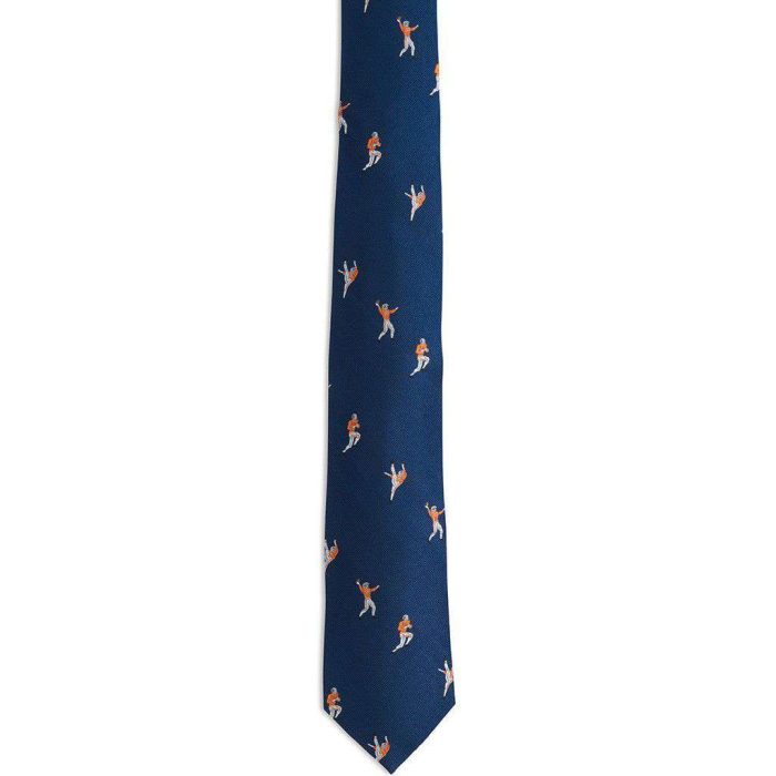 The Hangtime Tie in Navy with Endzone Orange by Southern Tide