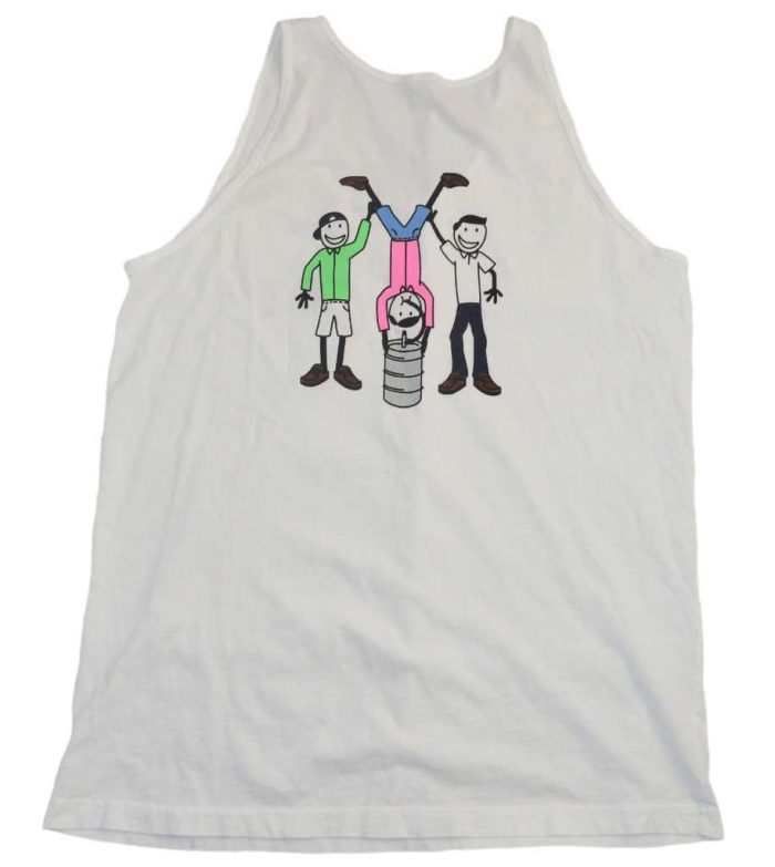 The Keg Stand Tank Top in White by Life Is Frat
