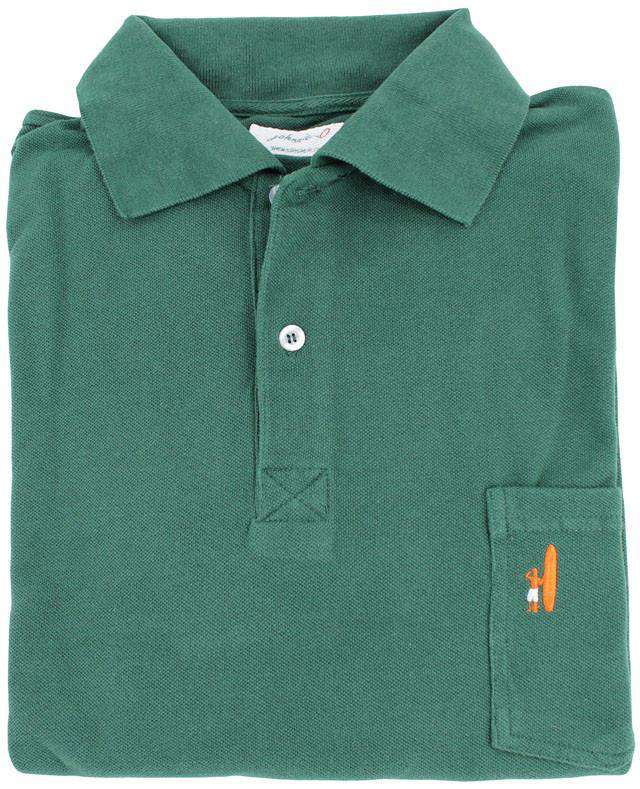 The Long Sleeve Pique Polo in Hunter Green by Johnnie-O