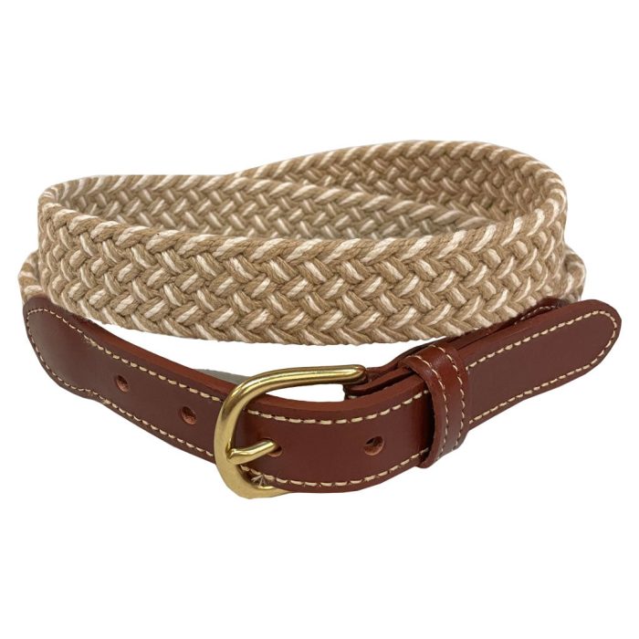Throw Me a Line Woven Leather Tab Belt by Country Club Prep
